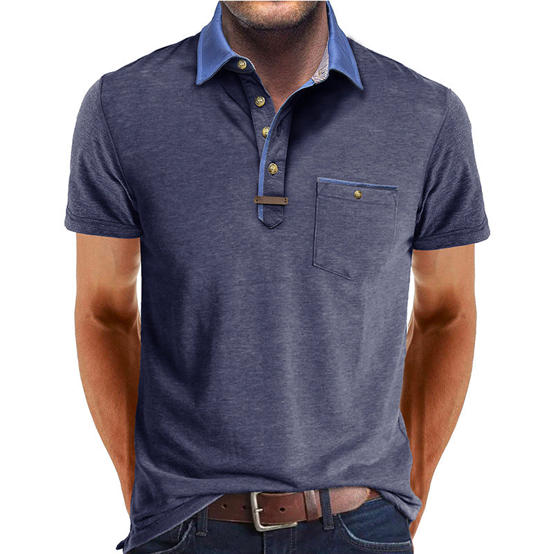 Herren Polo-Shirt Moderner Kragen Slim Fit
