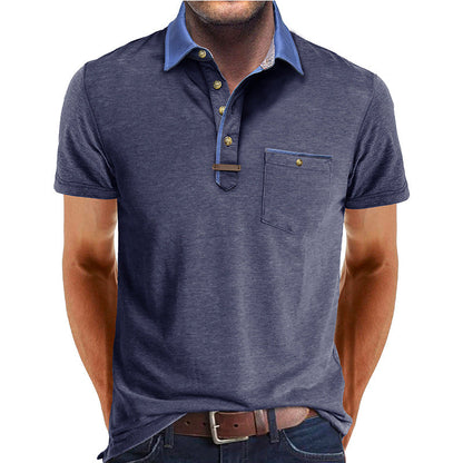 Herren Polo-Shirt Moderner Kragen Slim Fit