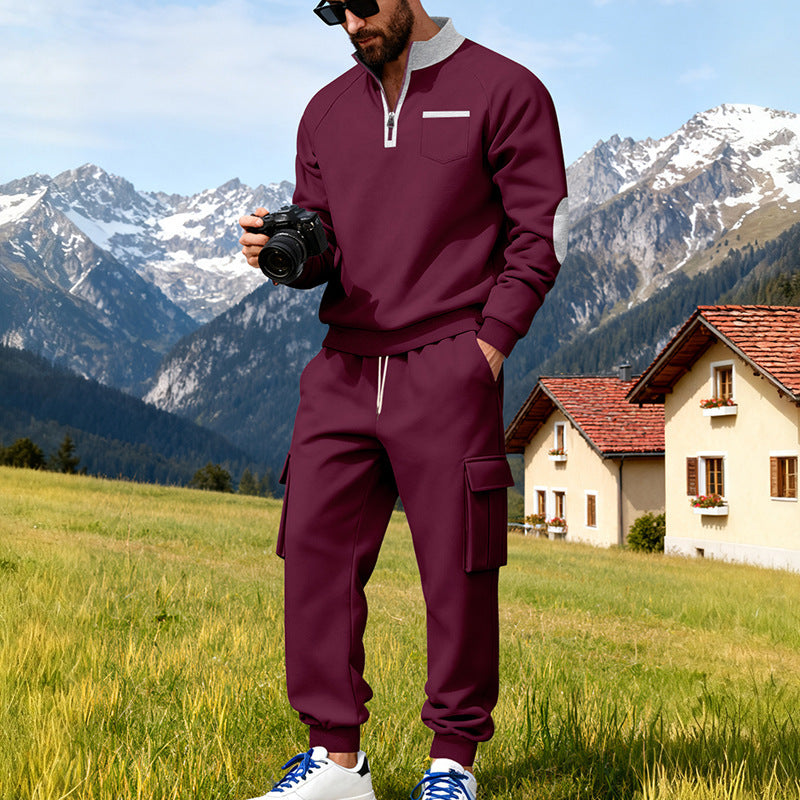 Herren Sport Hoodie Set mit Taschen und Jogginghose