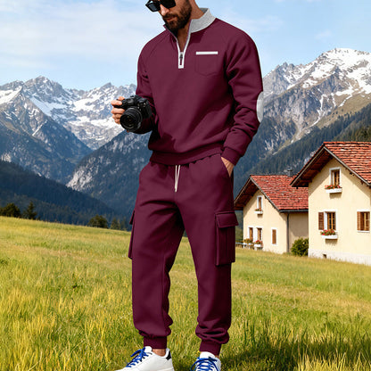 Herren Sport Hoodie Set mit Taschen und Jogginghose