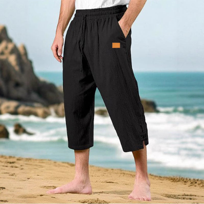 Herren Strandhose Leicht Mit Seitenschlitzen Sommerhose
