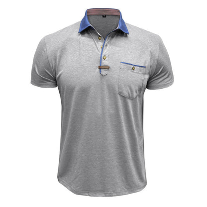 Herren Polo-Shirt Moderner Kragen Slim Fit