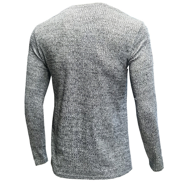 Herren Langarmshirt V-Ausschnitt Modern Elegant