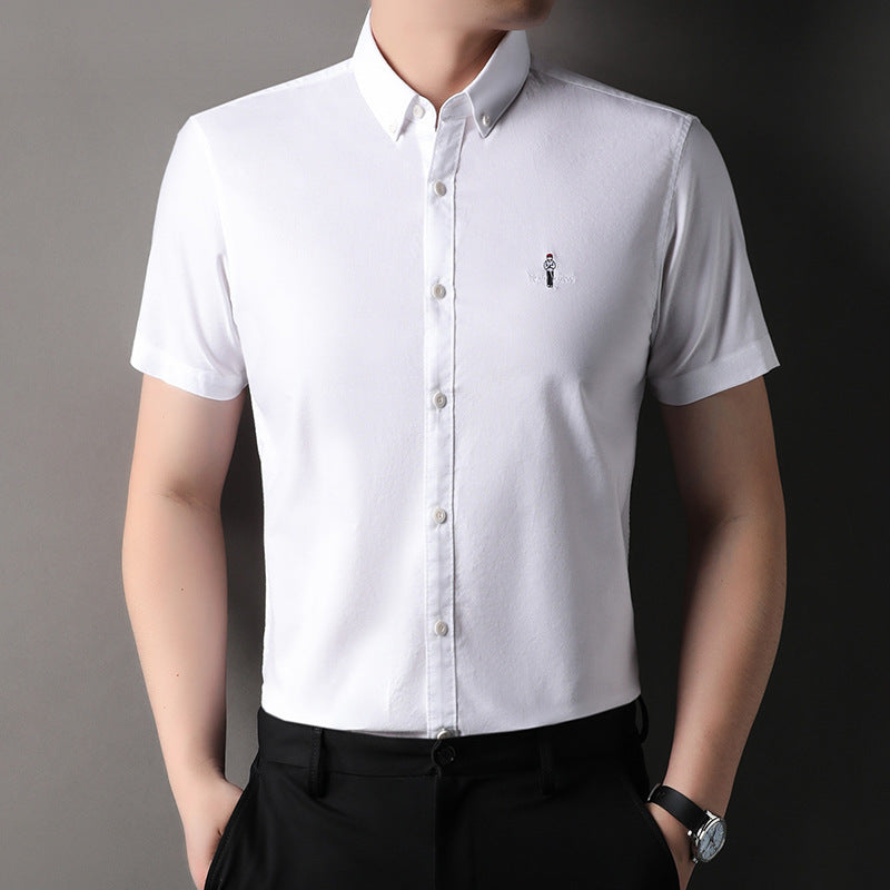 Herren Kurzarmhemd Modern Slim Fit mit Stickerei