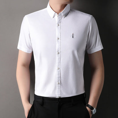 Herren Kurzarmhemd Modern Slim Fit mit Stickerei