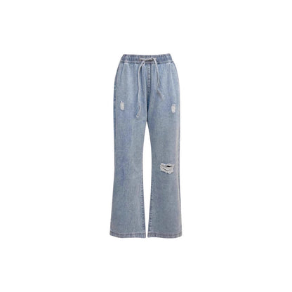Damen Highwaist Jeans Ripped Trendy Destroyed