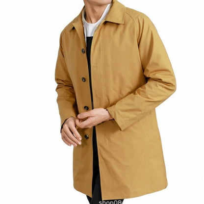Herren Übergangsmantel Locker Geschnitten Elegant Beige