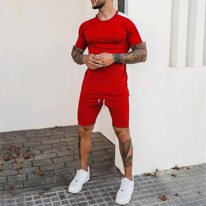 Herren Sport Set Kurzarm mit Kontraststreifen Modern