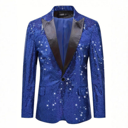 Herren Blazer Pailletten Elegant Abendjacke
