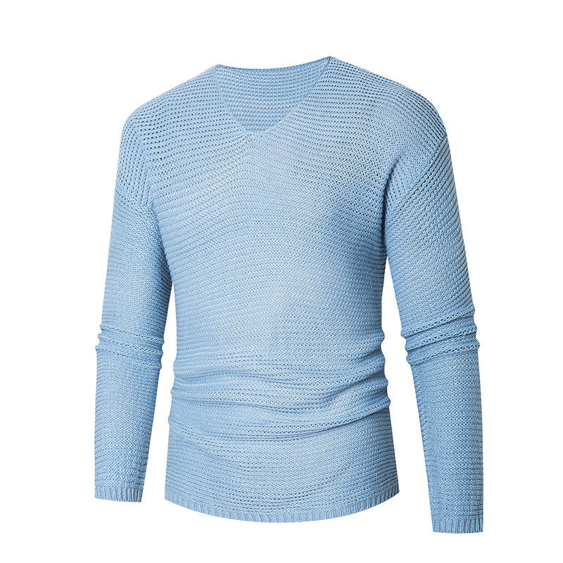 Herren Pullover V-Ausschnitt atmungsaktiver Baumwolle Elegant