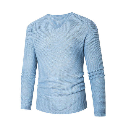 Herren Pullover V-Ausschnitt atmungsaktiver Baumwolle Elegant