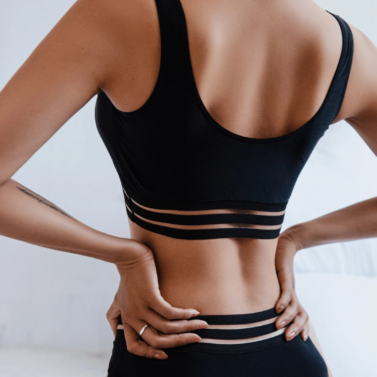 Bikini-Set Damen Sportlich Hochwertig Mit Hochem Bund