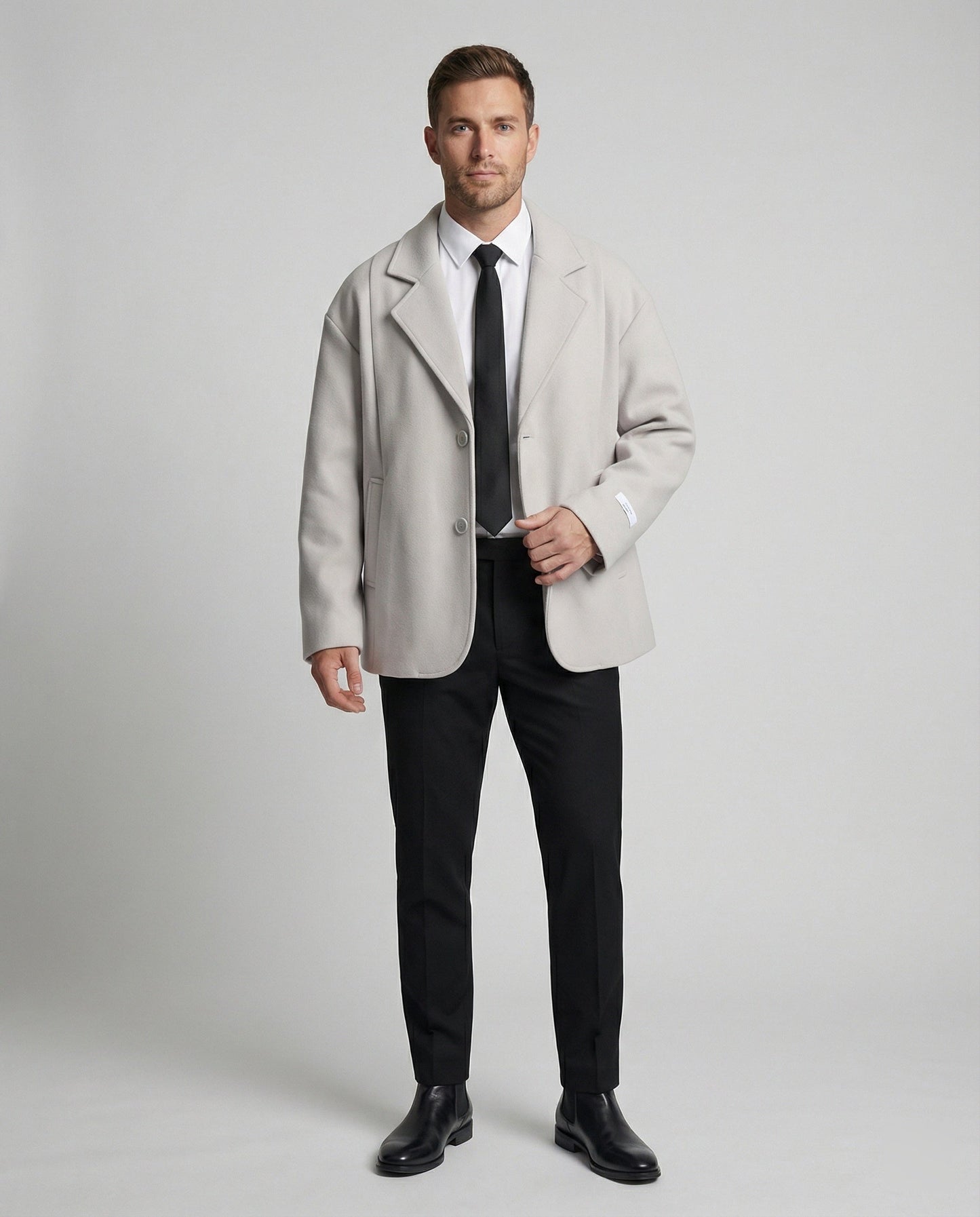 Klassischer Wollmantel Britischer Stil Herren Damen