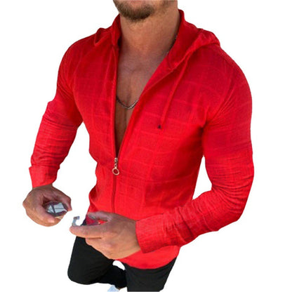 Herren Kapuzenoberteil Modern mit Reißverschluss und Trend Design