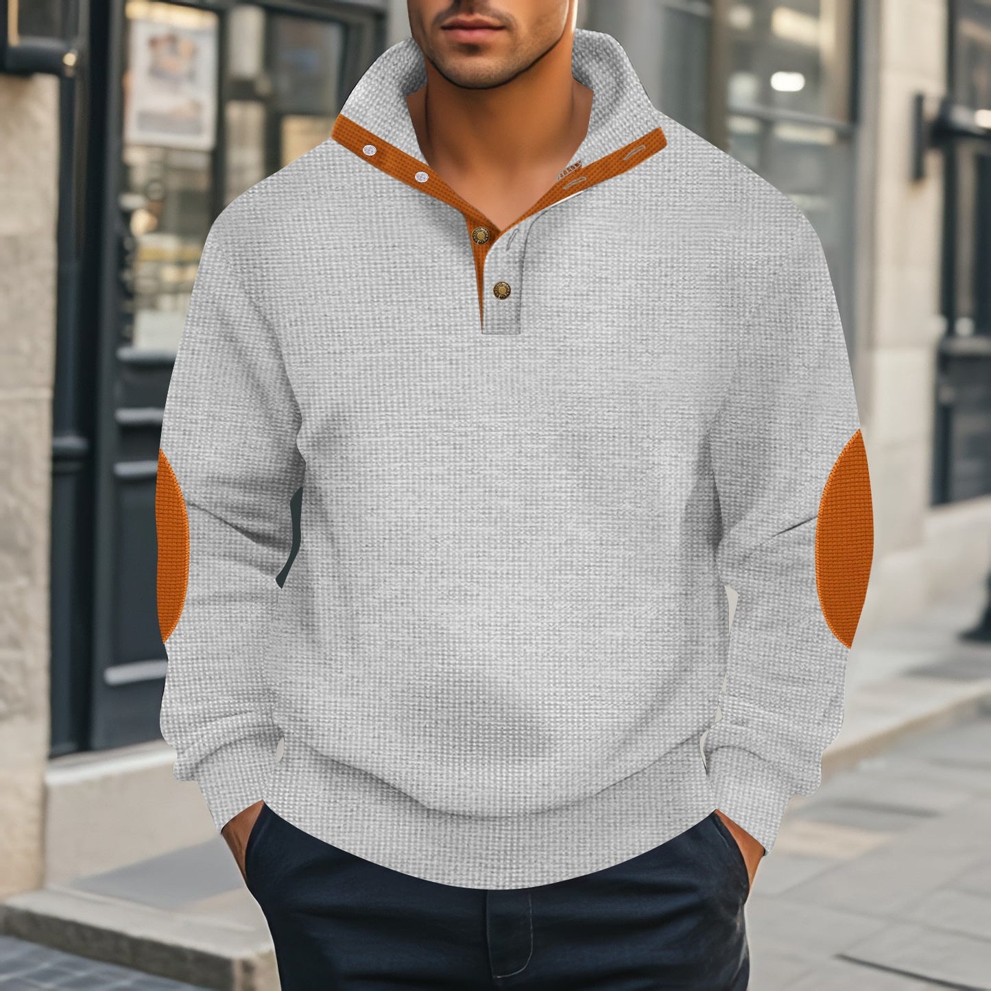 Herren Kapuzenpullover Lässig Struktur Optik Modern