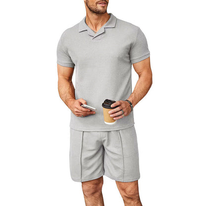 Herren Polo Shirt klassisch mit Shorts Set