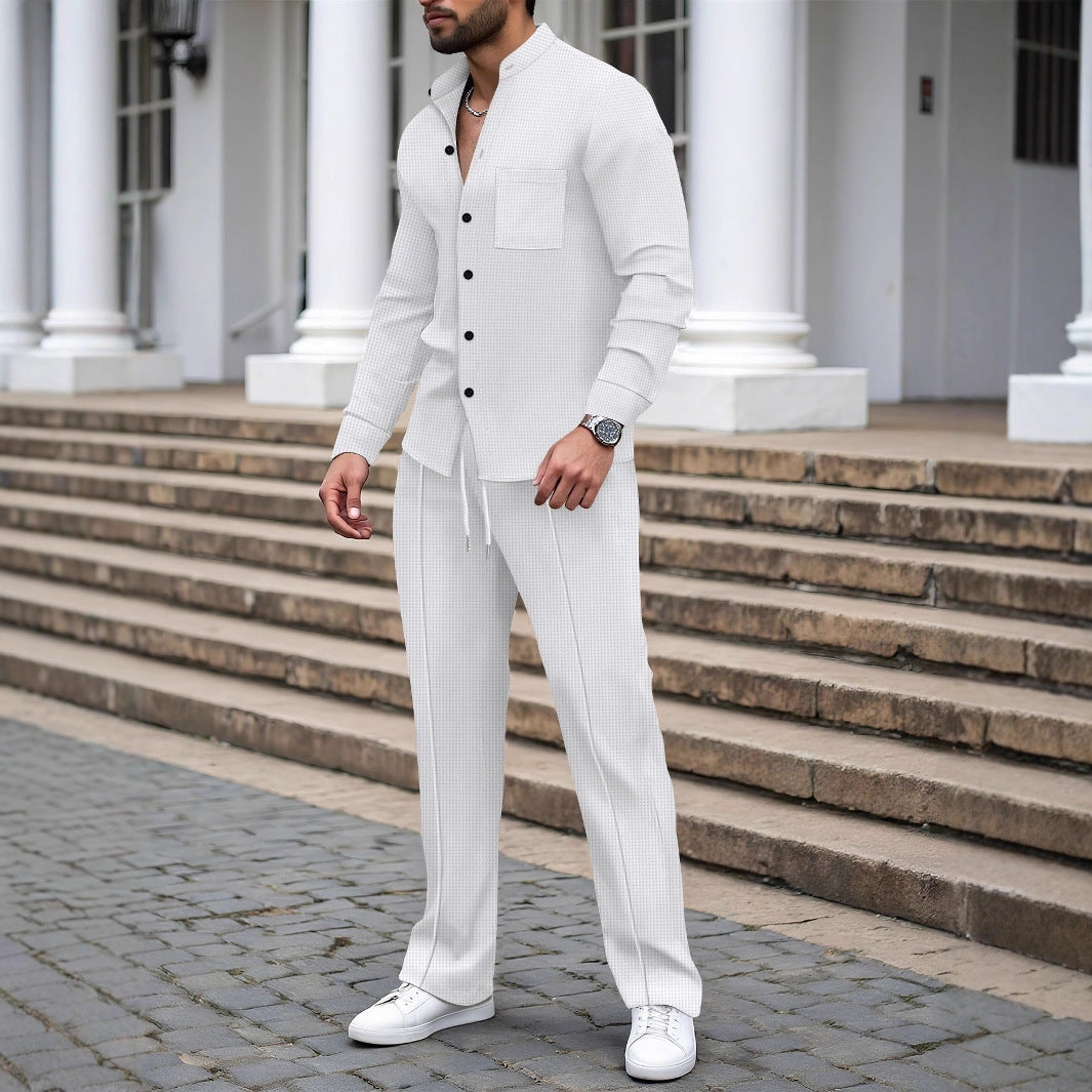 Herren Freizeit Set Modern mit stillem Hemd und bequemer Hose