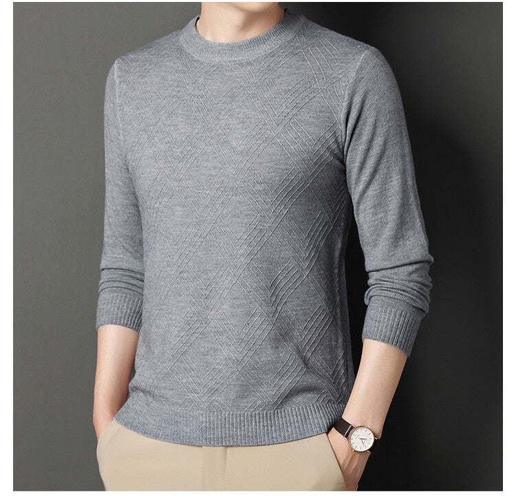 Herren Pullover Rundhals Strukturiert Elegante Mode