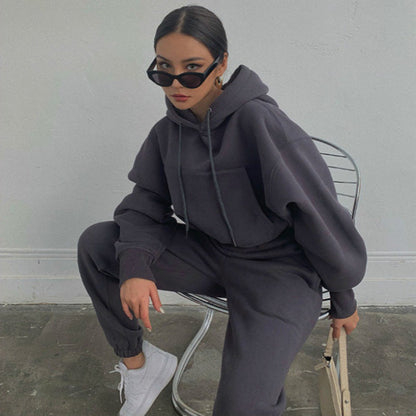 Damen Hoodie Set mit Jogginghose Bequem Elastisch
