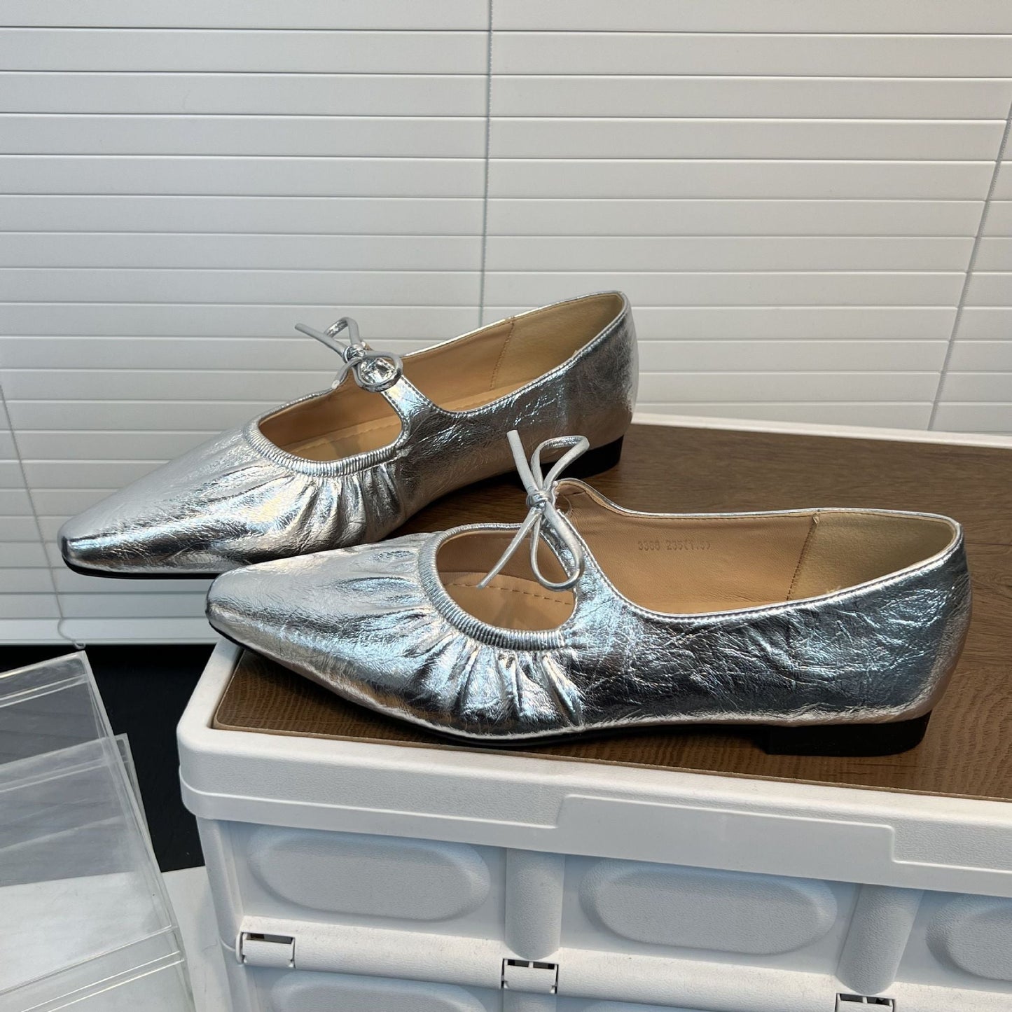 Damen Ballerinas Leder Gummizug Komfortschuhe - BerlinGlamour