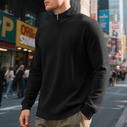 Herren Funktionspullover Stehkragen Sportlich Warm