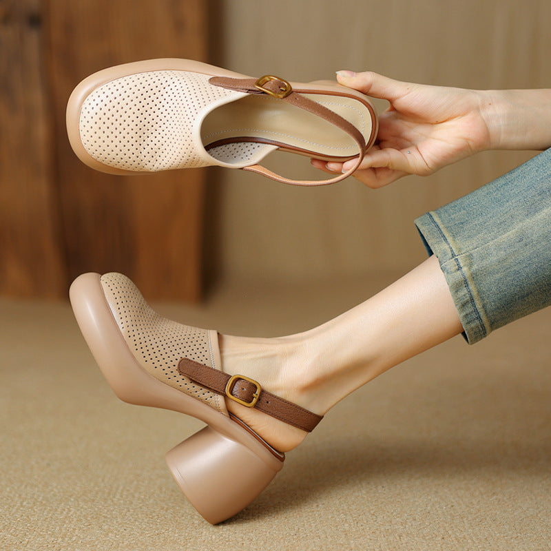 Damen Clogs atmungsaktiv mit Blockabsatz Elegant Bequem - BerlinGlamour