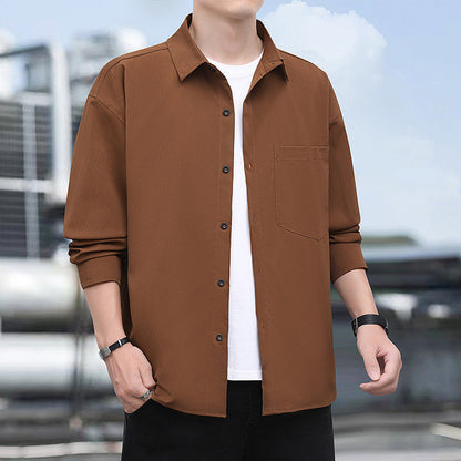 Herren Hemdjacke Lässig Outdoor mit Struktur Optik