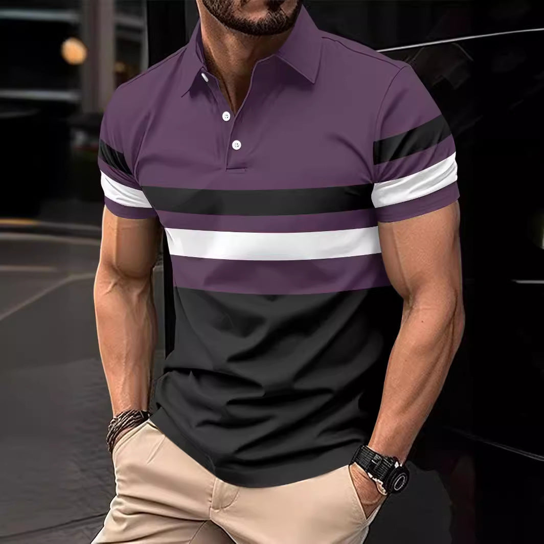 Herren Polo-Shirt Gestreift Modern Sportlich