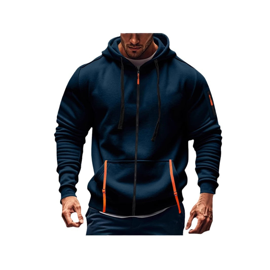 Herren Kapuzenpulli Sportlich mit Taschen Grau