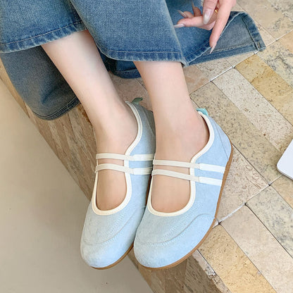 Damen Ballerinas Bequem Elastisch Warm