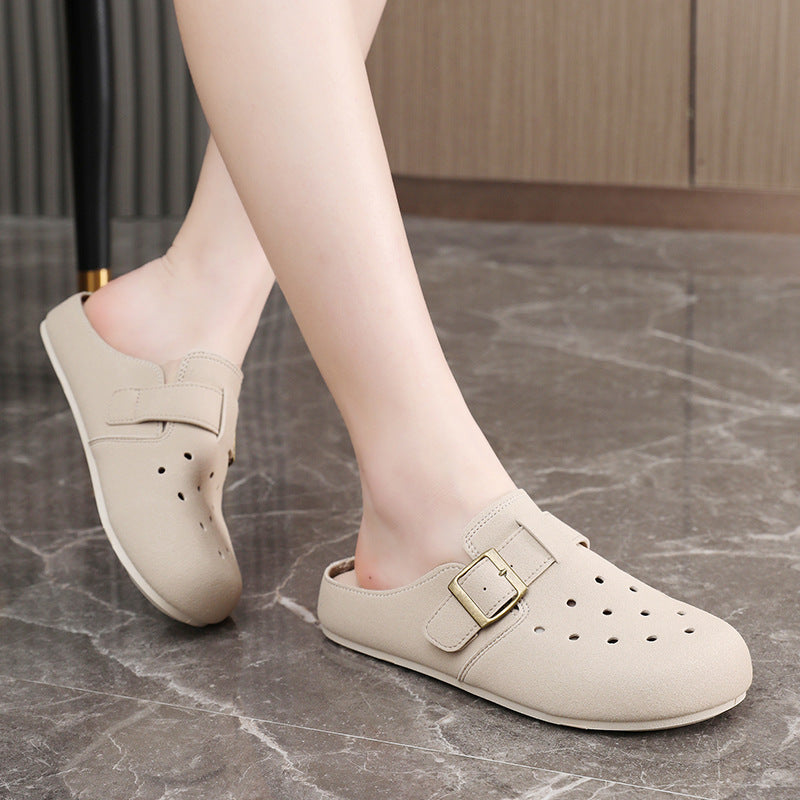 Damen Clogs Bequem atmungsaktiv mit Riemen