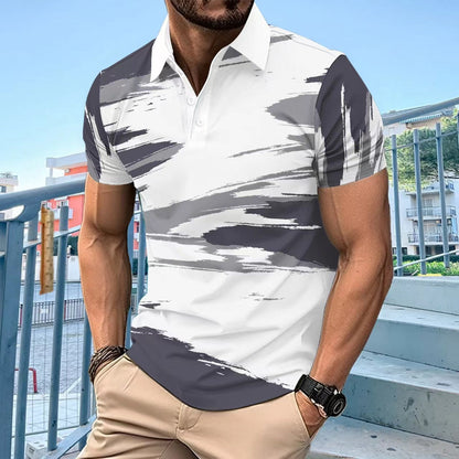 Herren Poloshirt Farbblock Design Modern Sportlich