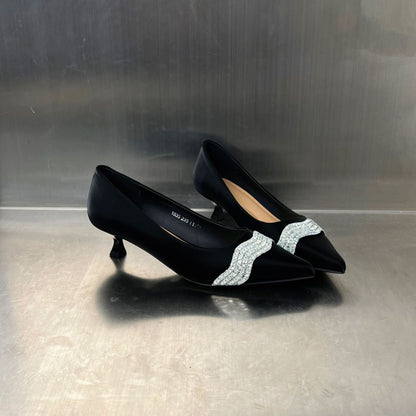 Damen Pumps Elegant mit Strasssteinen Glitzer