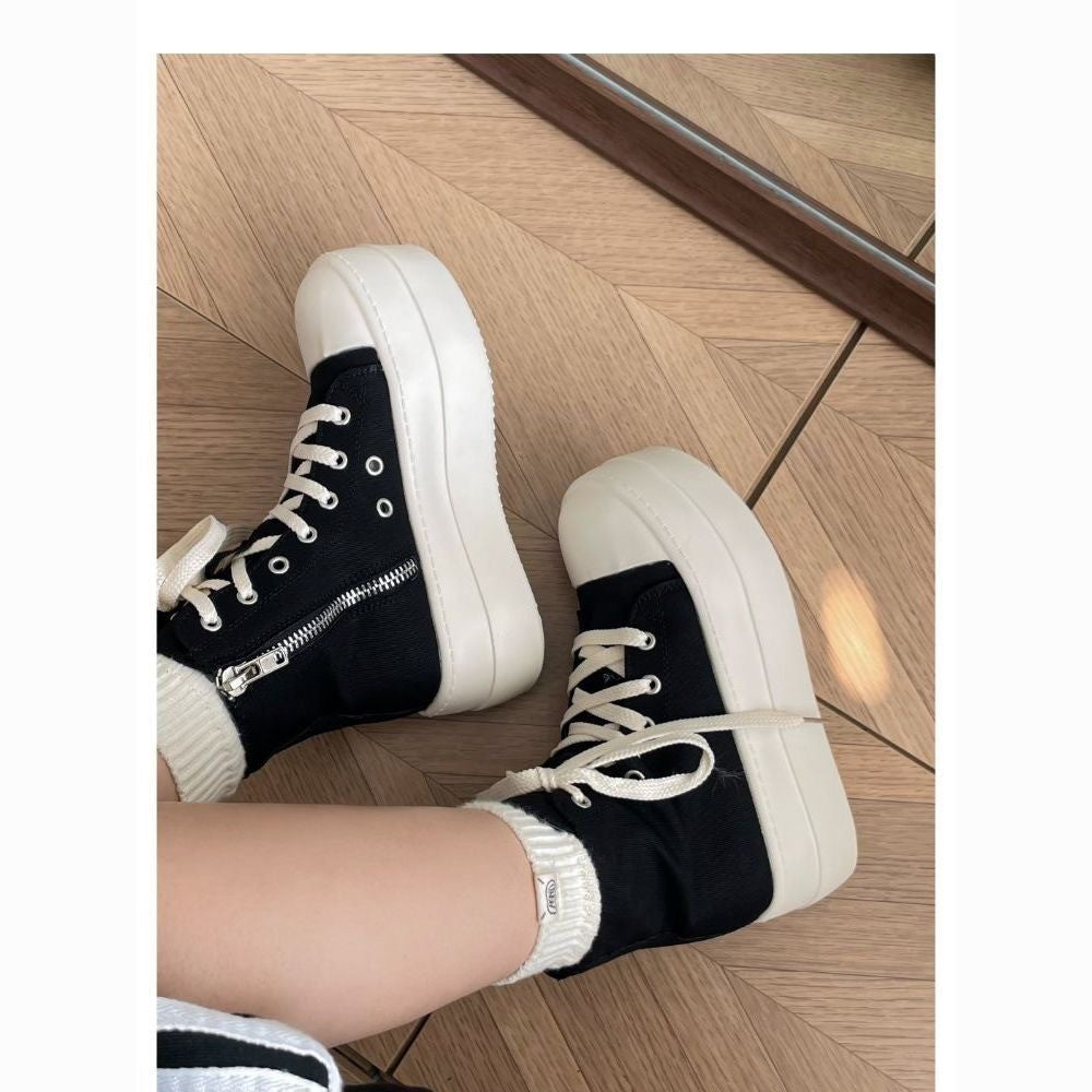 Damen Plateausneaker Hochwertig atmungsaktiv Weiss