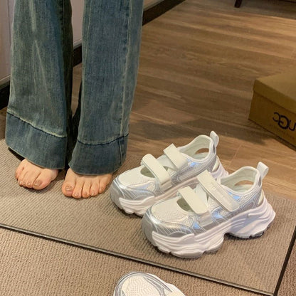 Damen Laufschuhe Sport Sneaker Atmungsaktiv Mit Klettverschluss