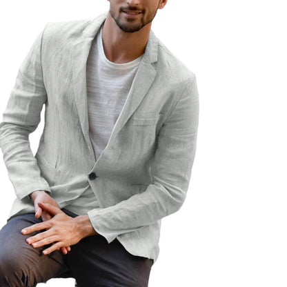 Leinenblazer Herren Lässig Sommer Modern