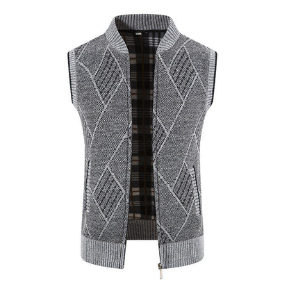 Herren Weste Strick Modern Zopfmuster Elegant