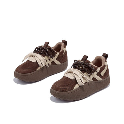 Damen Sneaker Hochplateau Sportlich Schnüren