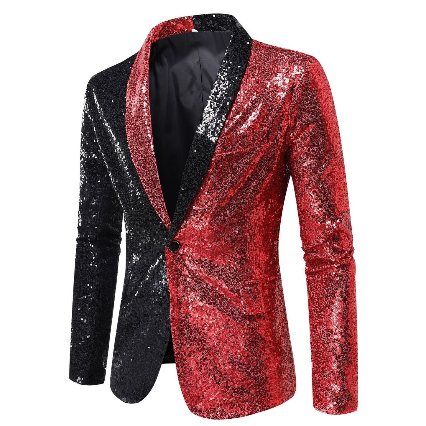 Herren Glitzerjacke Modern Schnitt Funkelnd