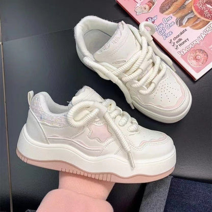 Damen Sneaker Sportlich Laufschuhe Weiß Mode