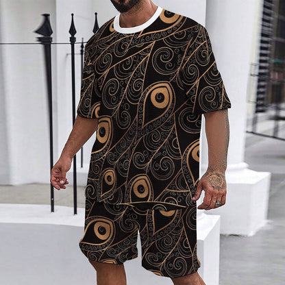 Herren Set mit Blumenmuster Trendy Sommer