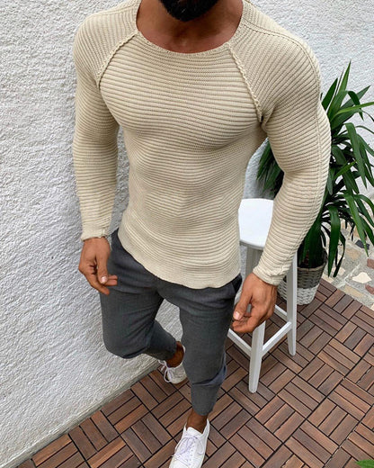 Herren Strickshirt Langarm Elegantes Design