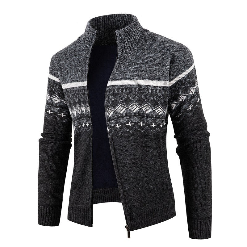Herren Strickjacke Modern Hochkragen Trendig
