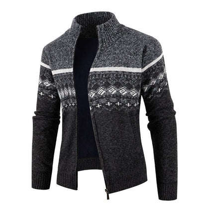 Herren Strickjacke Modern Hochkragen Trendig