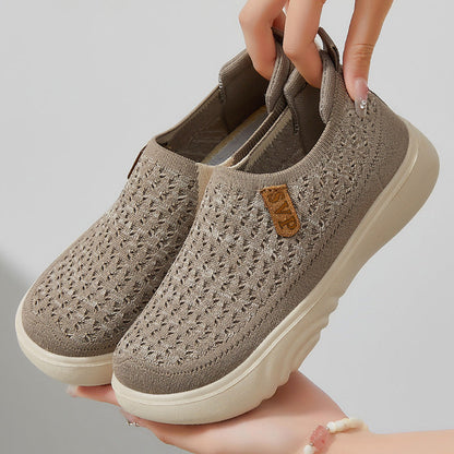 Damen Slip-On Schuhe Leicht Bequem Strickoptik Sommer