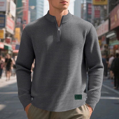 Herren Pullover Strukturiert Kragen Hochschließend Modern