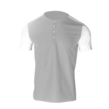 Herren Hemd Kurzarm Modisch Henley Kragen