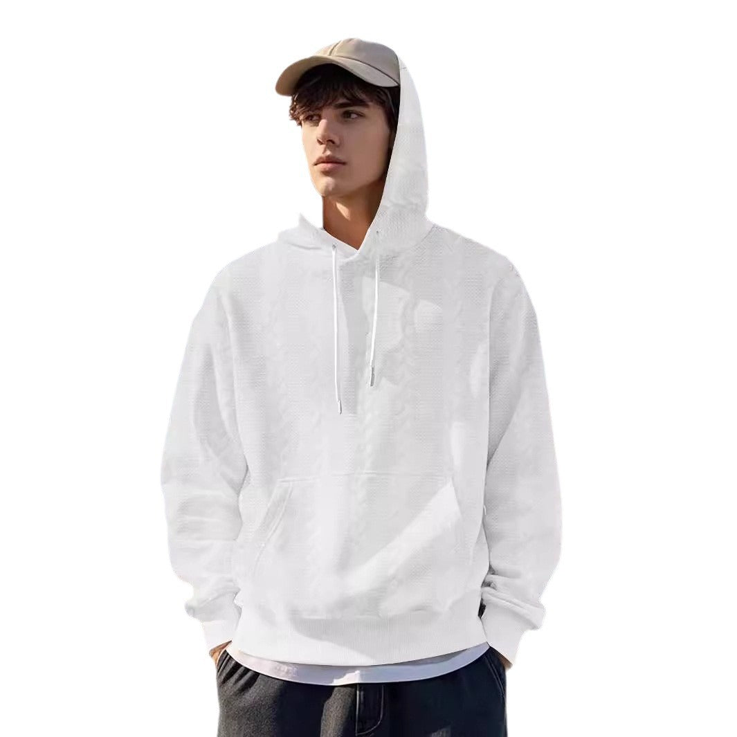Herren Kapuzenpullover Lässig Mit Kängurutasche Grau