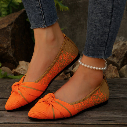 Damen Ballerinas Schleifen-Design atmungsaktiv Elegant