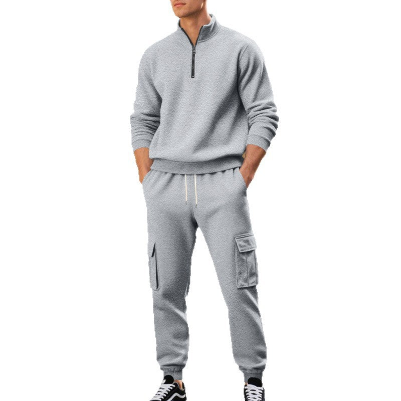 Herren Freizeitset Sportlich mit Cargo-Taschen Hochkragen
